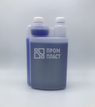 Флакон с двумя горловинами и встроенным дозатором до 50мл на 1 литр